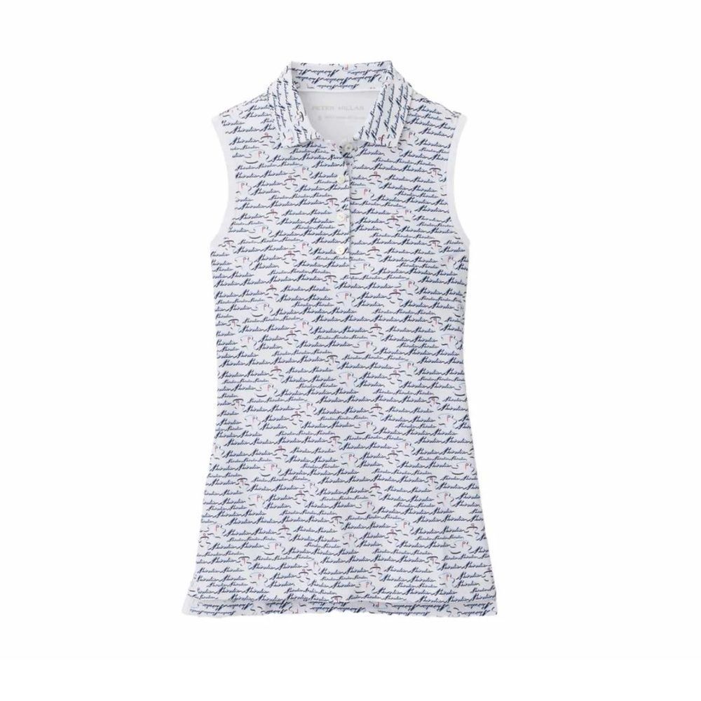 NWT PETER MILLAR WOMEN'S BANDED SPORT MESH
BIRDIE PRINT SLEEVELESS POLO